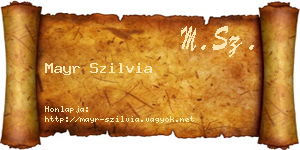 Mayr Szilvia névjegykártya
